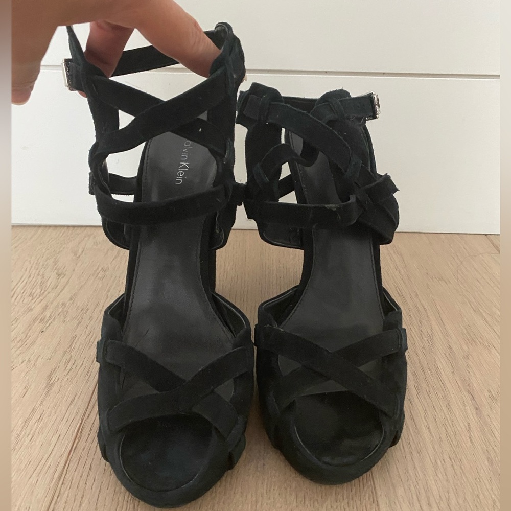 Calvin Klein Black Suede Heels
